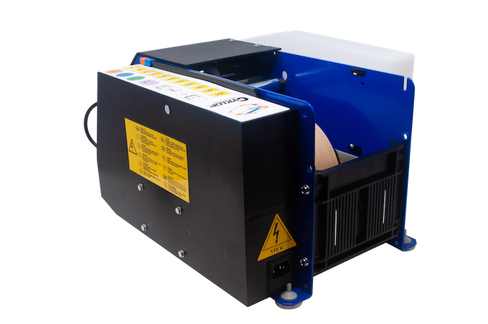 Side of Tach-It electric water activated tape dispenser