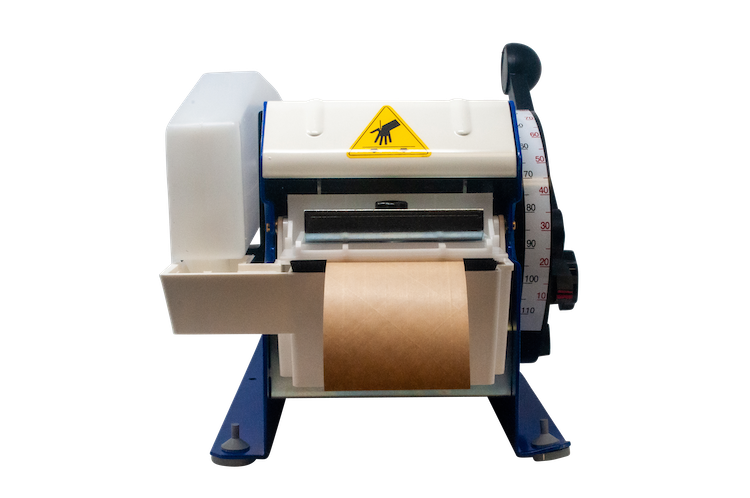 Front of Tach-It manual water activated tape dispenser