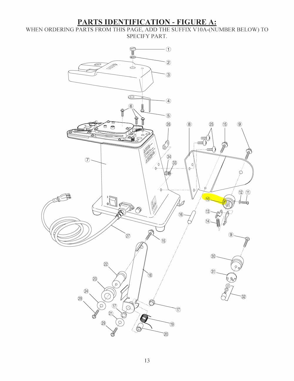 #3568 V10A-10 - SPOOL SHAFT FOR 3567