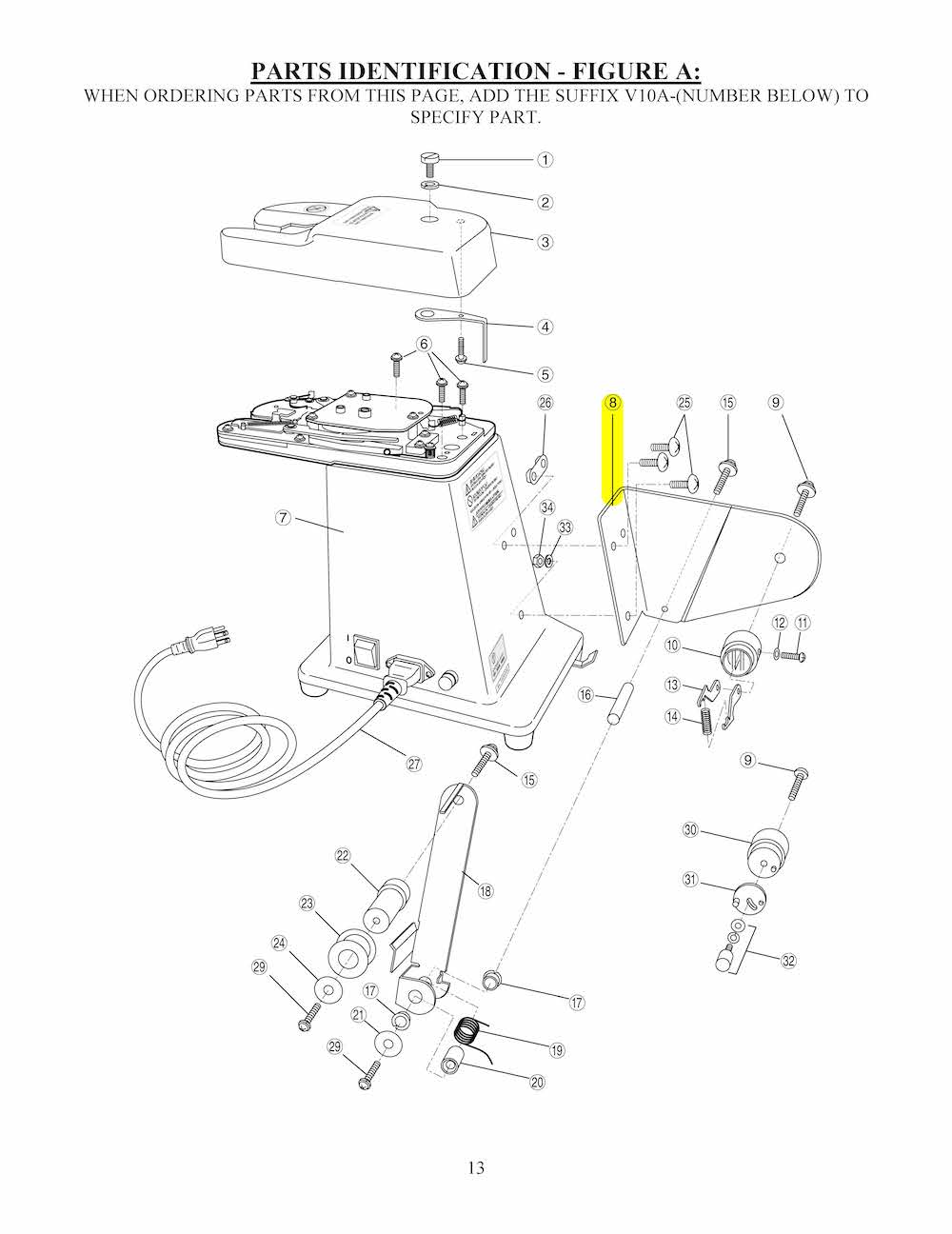 #3568 V10A-8 - SPOOL BRACKET