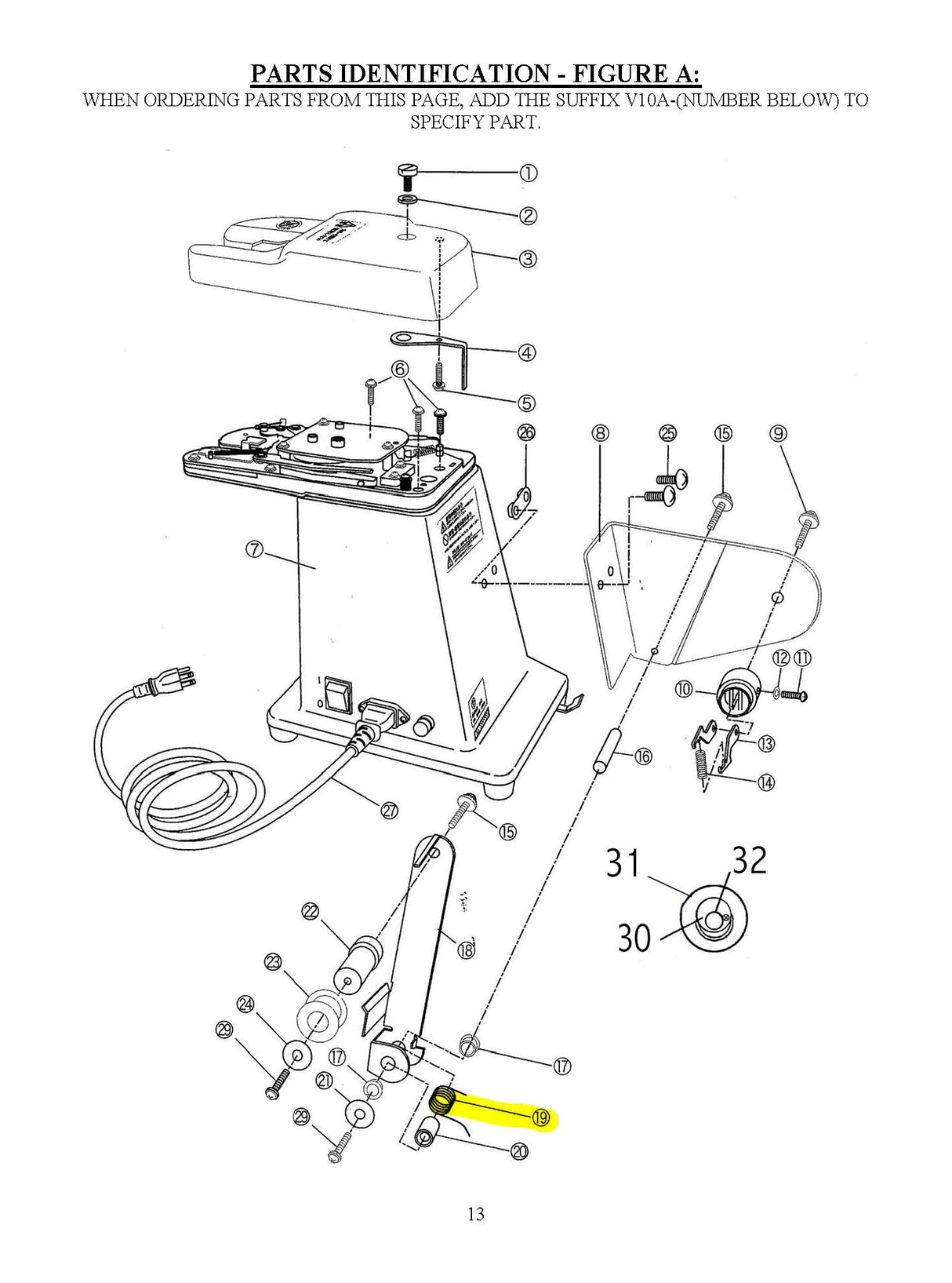 #3567 V10A-19 - SPRING FOR BRAKE ARM