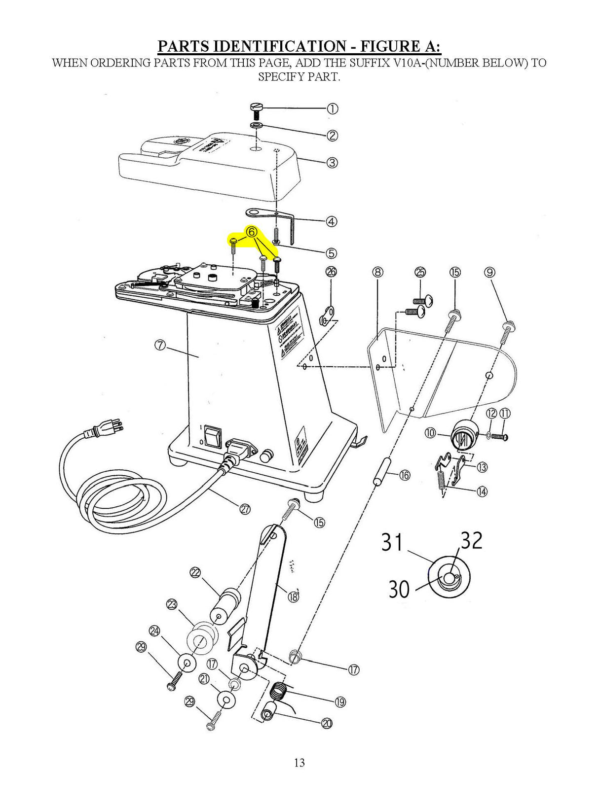 #3567 V10A-6 - SCREW M4 X 6