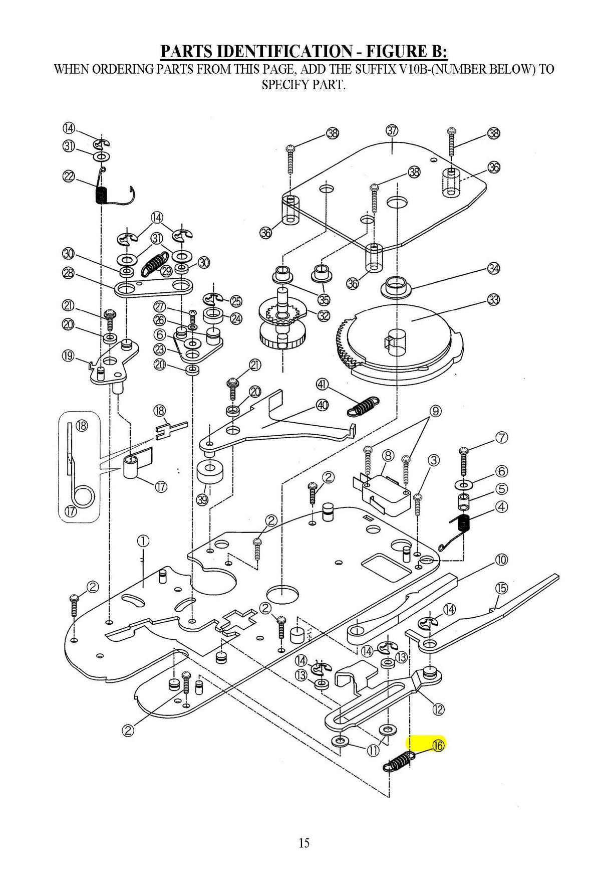 #3567 V10B-16 - SWITCH LEVER SPRING
