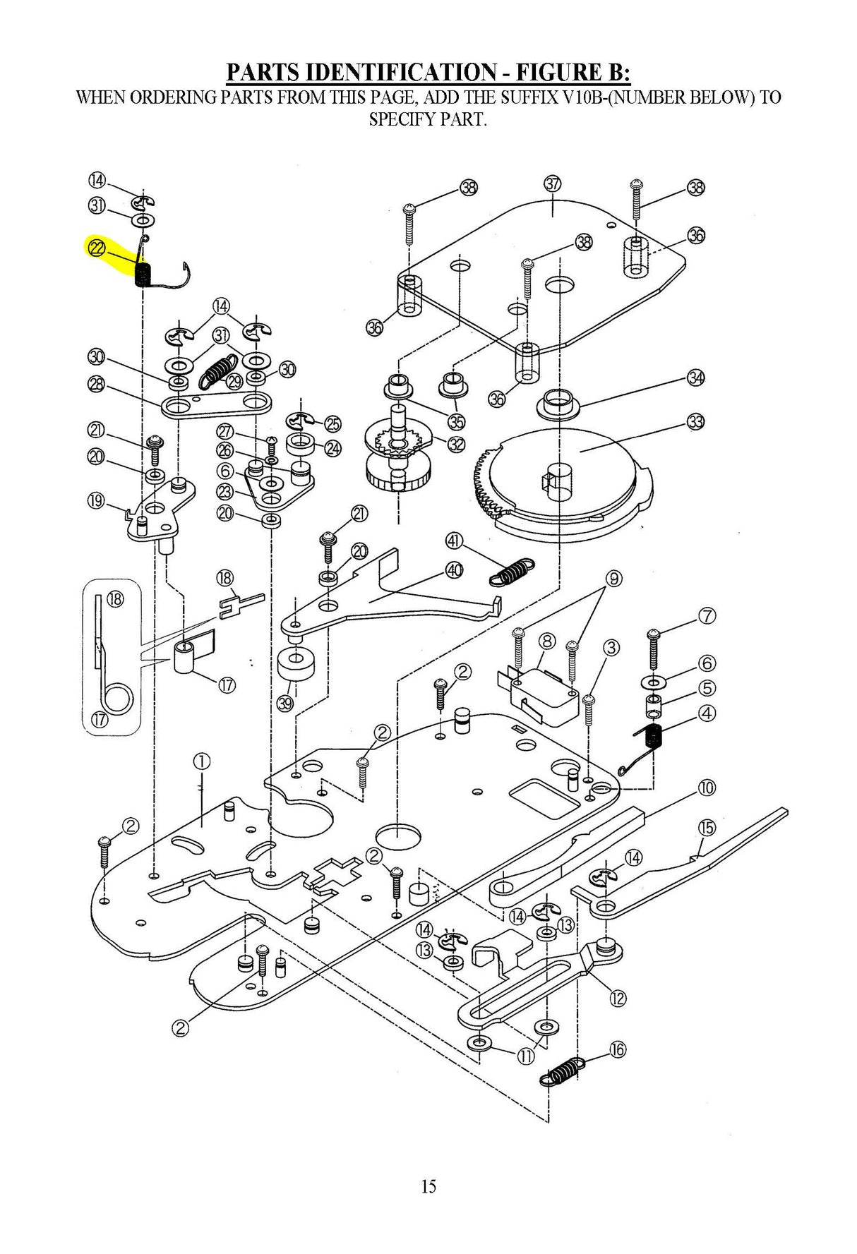 #3567 V10B-22 - MOVABLE BLADE HOLDING SPRING