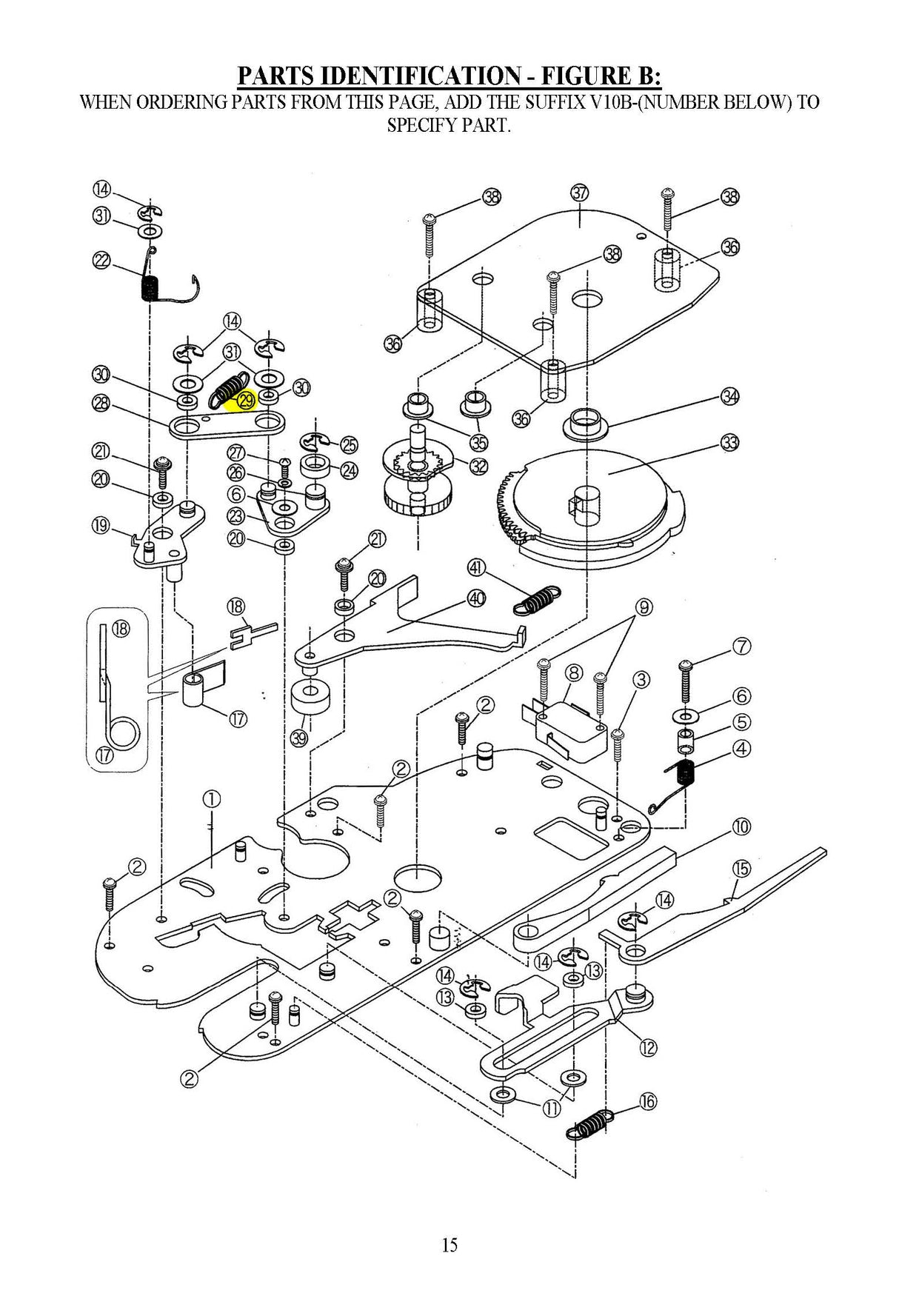 #3567 V10B-29 - CUTTER LINK SPRING