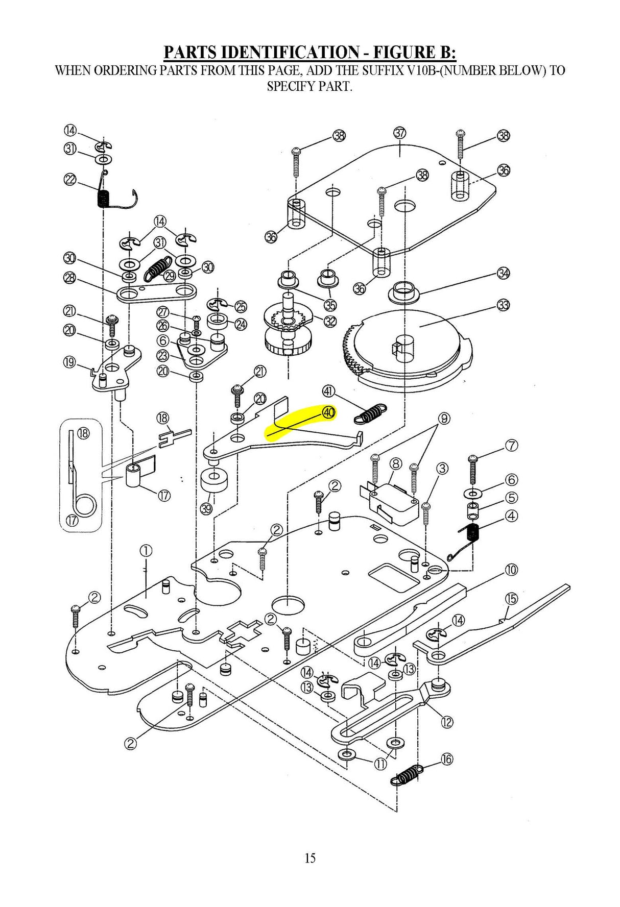 #3567 V10B-40 - TIE FEEDING ROLLER ARM