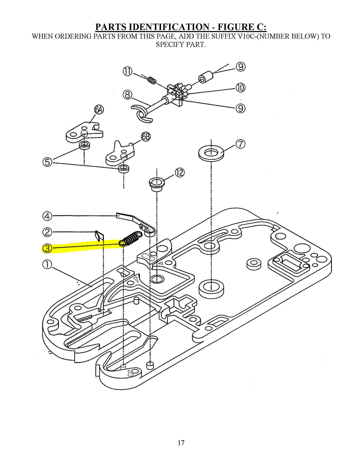 #3567 V10C-3 - NEEDLE GUARD ARM SPRING