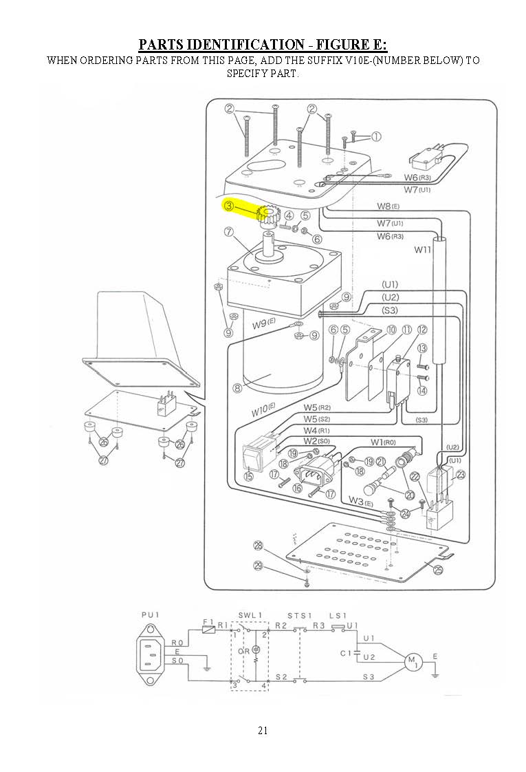 #3567 V10E-3 - MAIN SHAFT GEAR 20T