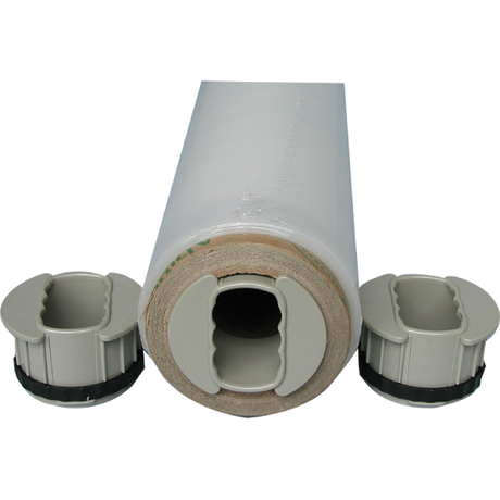 Stretch wrap dispenser handles