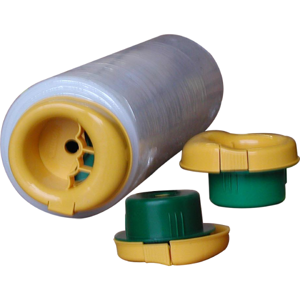 Stretch wrap dispenser handles